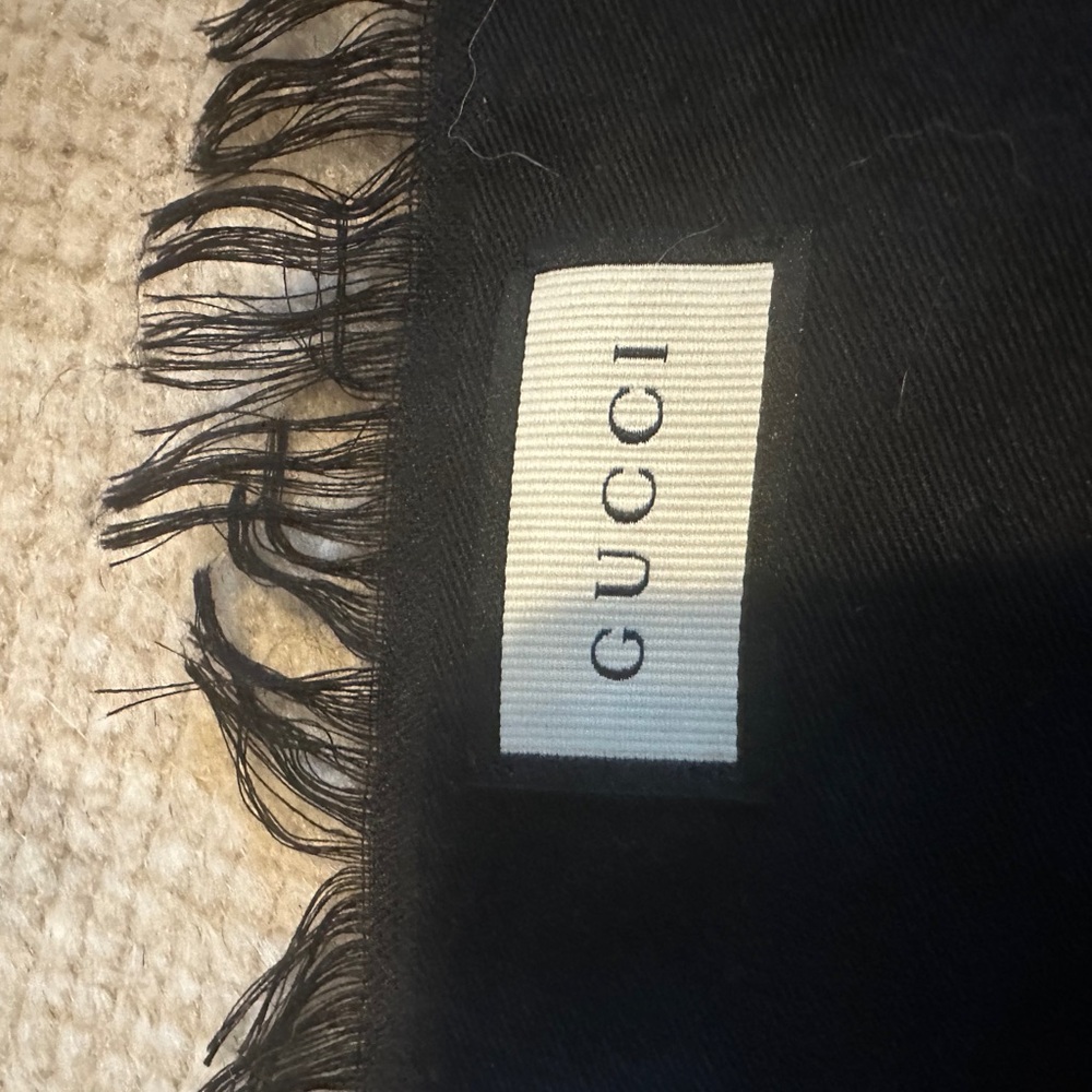 Gucci Dark Fringed Giant Shawl 55x55